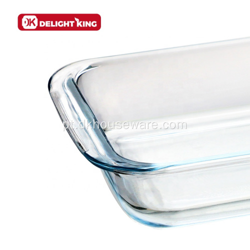 Assadeira retangular de vidro borossilicato 3L para forno